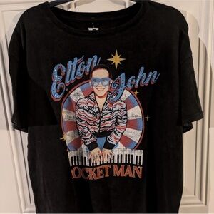NWT Elton John Rocket Man Officiall Merchandise T-Shirt with Rhinestones XXL